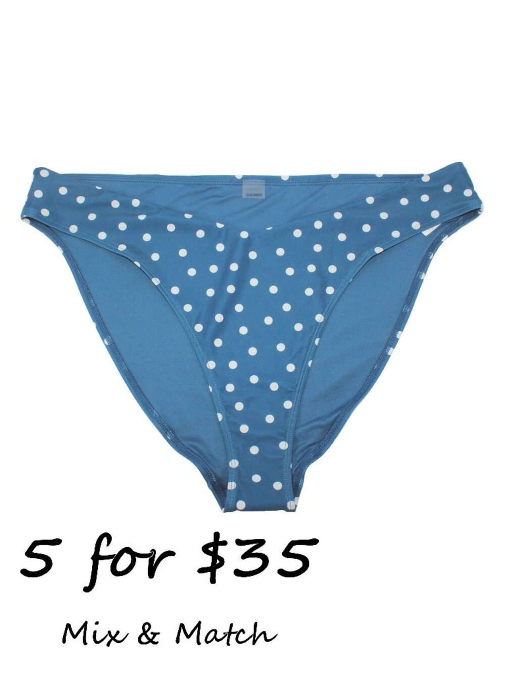 Old Navy Women's Low-Rise V-Front French-Cut Polka Dot Bikini Swim Bottoms